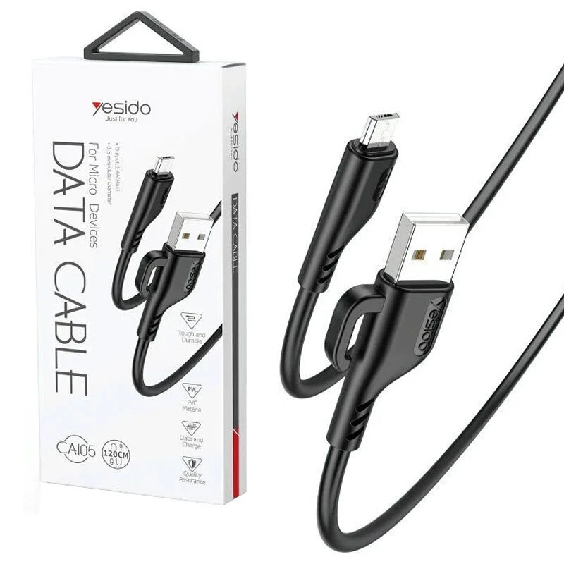 کابل میکرو یو اس بی فست شارژ 2.4 آمپر یسیدو CA105 طول 1.2 متر