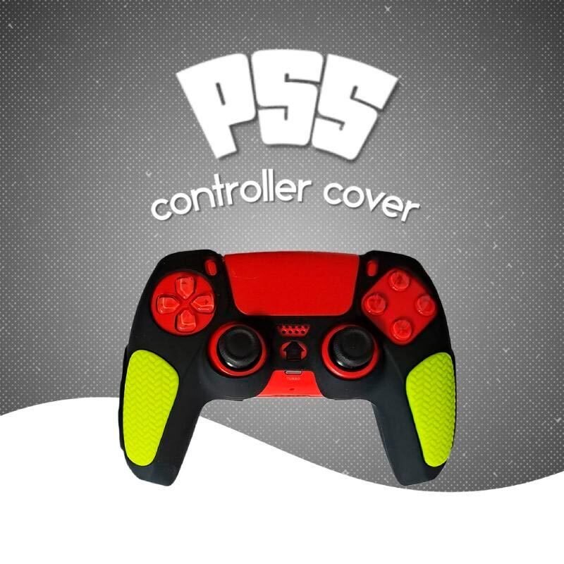 روکش دسته بازی PS5 استوپ دار زمینه مشکی زرد
