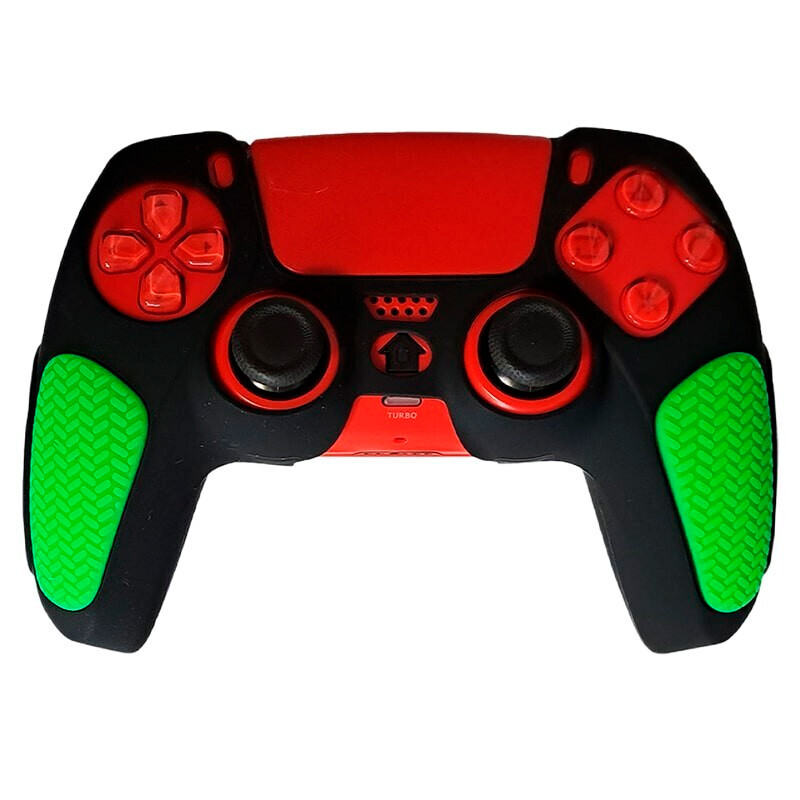 روکش دسته بازی PS5 استوپ دار زمینه مشکی سبز