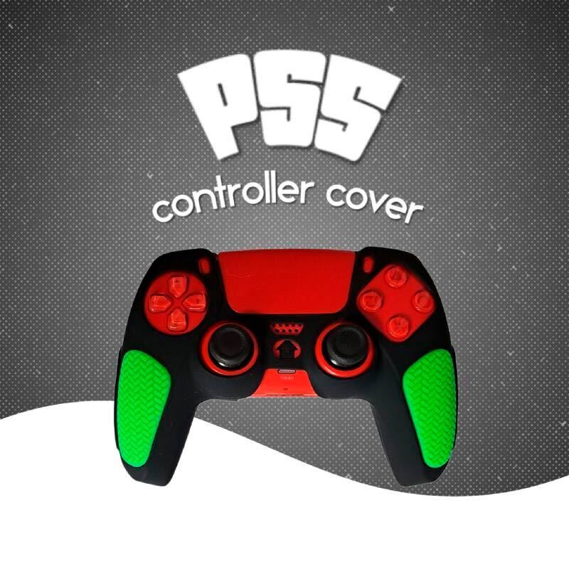 روکش دسته بازی PS5 استوپ دار زمینه مشکی سبز