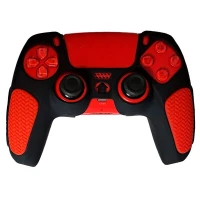 روکش دسته بازی PS5 استوپ دار زمینه مشکی قرمز