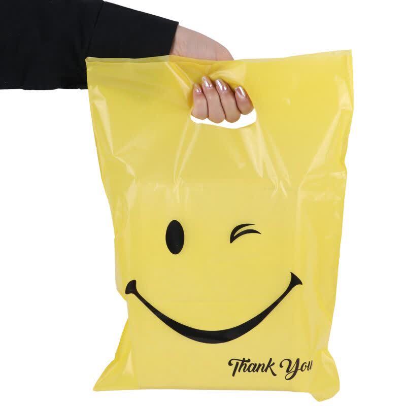 نایلون دسته دار دسته تقویتی طرح لبخند سایز 30*40 سانتی متر بسته 1 کیلویی