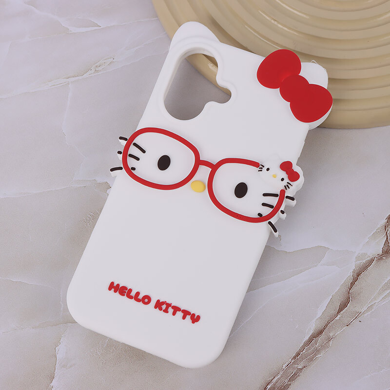 قاب سیلیکونی طرح Hello Kitty عینک دار