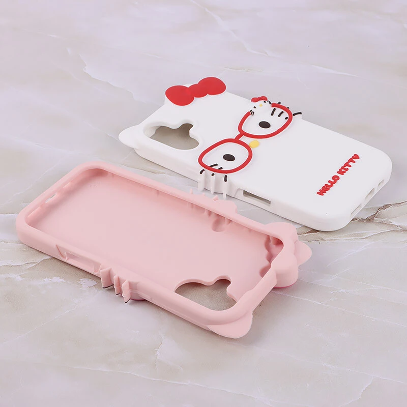 قاب سیلیکونی طرح Hello Kitty عینک دار