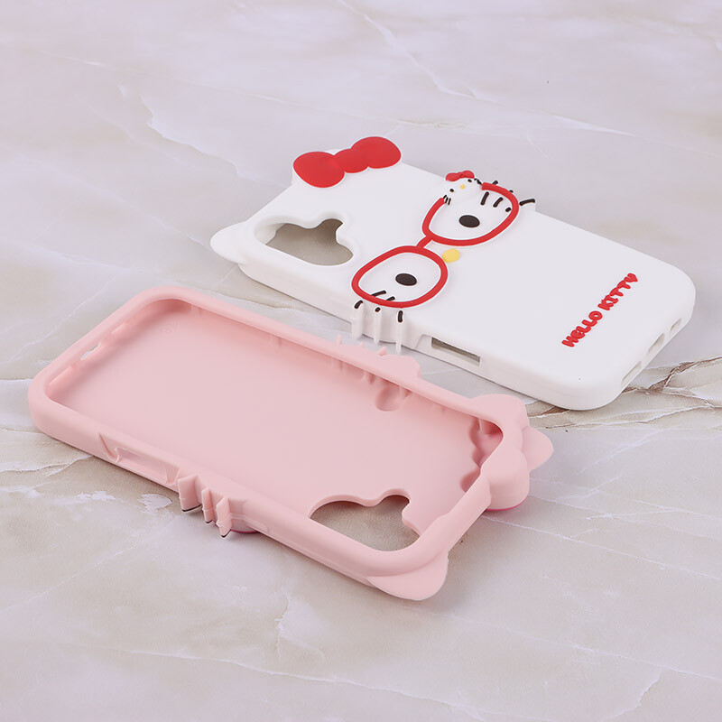 قاب سیلیکونی طرح Hello Kitty عینک دار