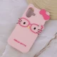 قاب سیلیکونی طرح Hello Kitty عینک دار