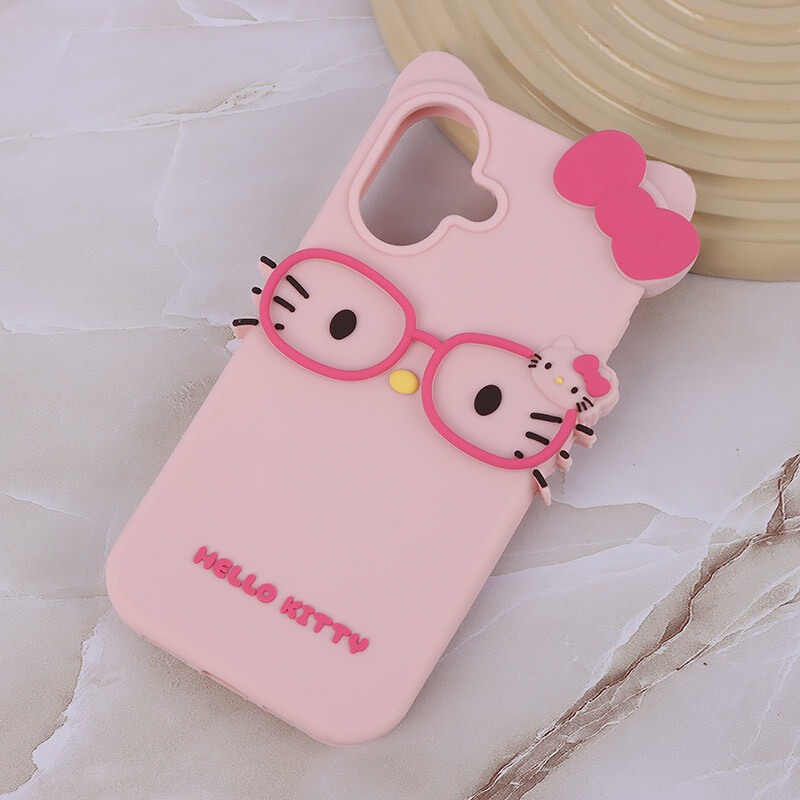 قاب سیلیکونی طرح Hello Kitty عینک دار