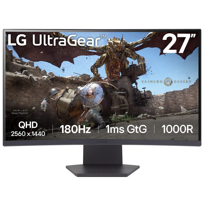 مانیتور خمیده ال جی UltraGear 27GS60QC سایز 27 اینچ