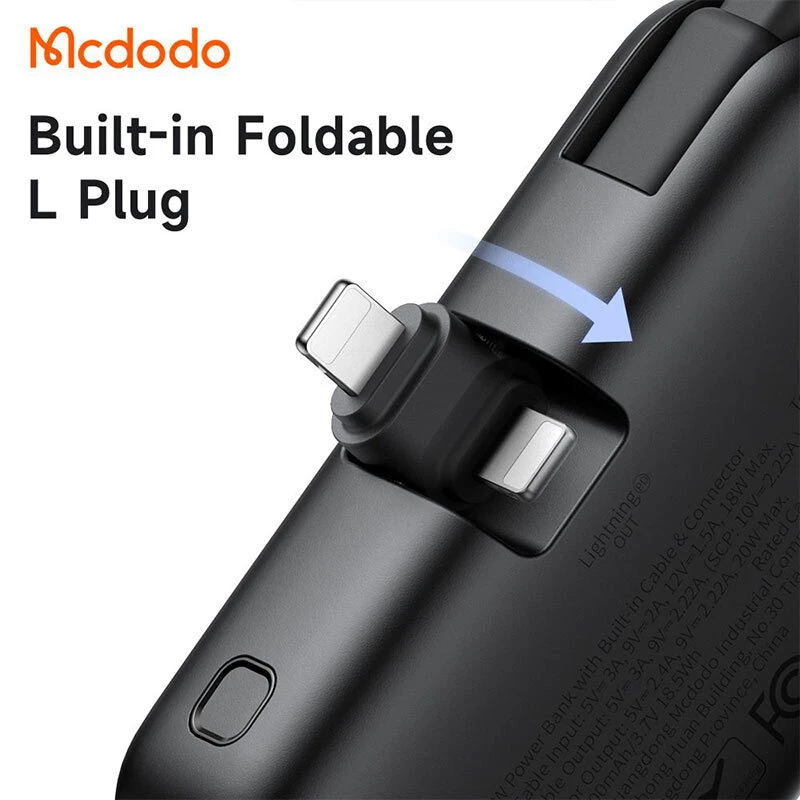 پاور بانک فست شارژ مک دودو MC-780 PD 20W ظرفیت 5000 میلی آمپر
