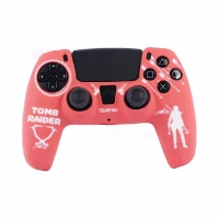 روکش دسته بازی PS5 طرح Tomb Raider زمینه مرجانی