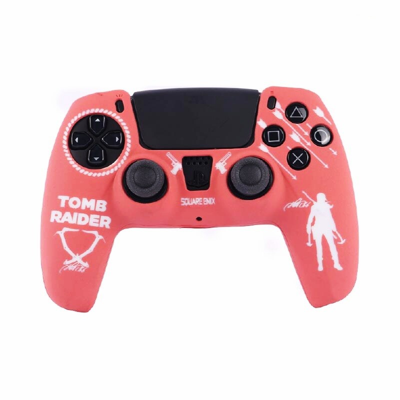 روکش دسته بازی PS5 طرح Tomb Raider زمینه مرجانی
