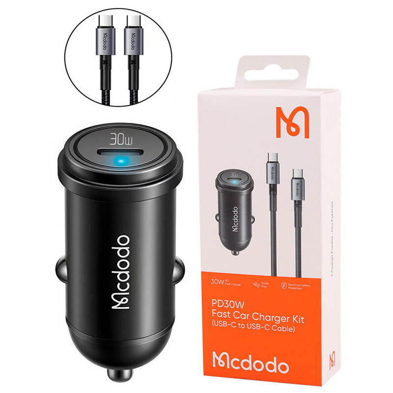 شارژر فندکی 30 وات مک دودو CC-7493 + کابل تایپ سی