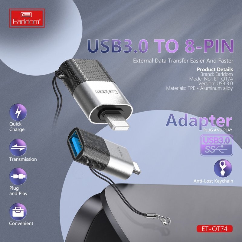 تبدیل USB OTG به لایتنینگ ارلدام ET-OT74