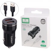 شارژر فندکی فست شارژ Earldom ES-CC19C 2.4A 12W + کابل تایپ سی