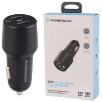 شارژر فندکی فست شارژ Powerology PCCSR006 PD 3A 35W