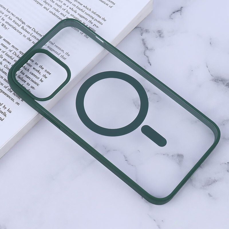 قاب PC شفاف دور رنگی مگ سیف iPhone 12 Pro Max