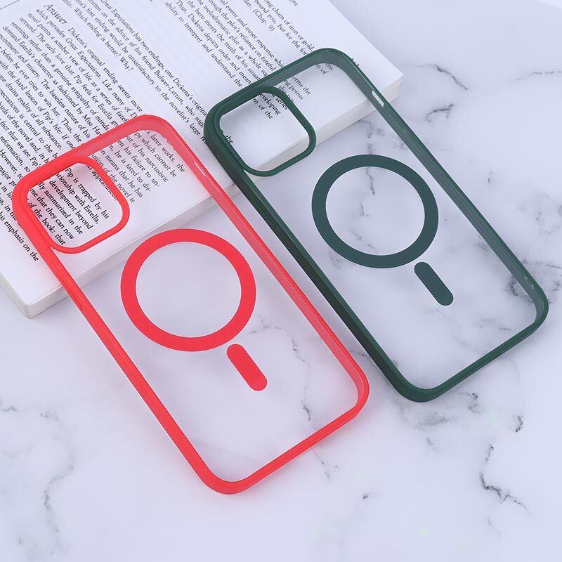 قاب PC شفاف دور رنگی مگ سیف iPhone 12 Pro Max