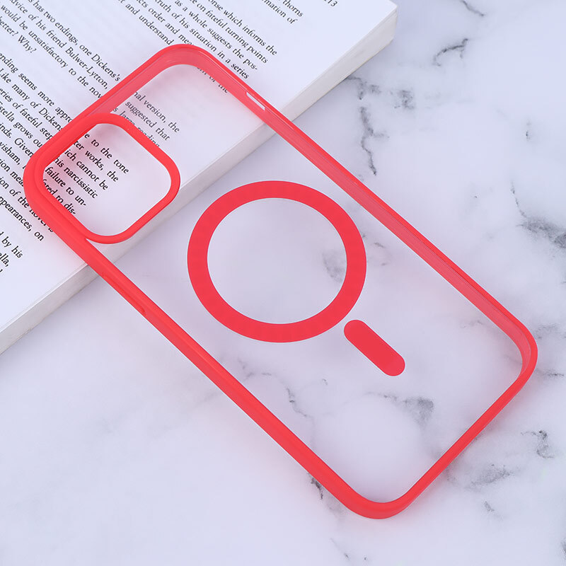 قاب PC شفاف دور رنگی مگ سیف iPhone 12 Pro Max