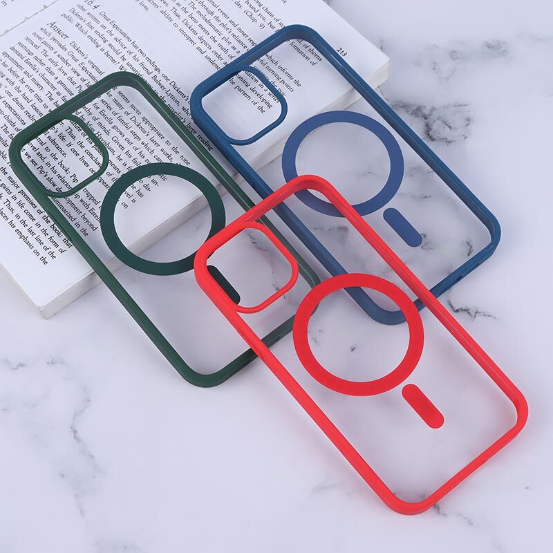 قاب PC شفاف دور رنگی مگ سیف iPhone 12 / 12 Pro