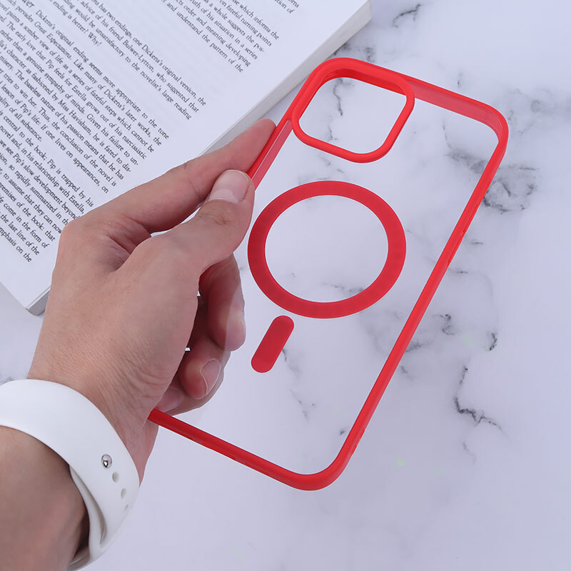 قاب PC شفاف دور رنگی مگ سیف iPhone 13 Pro Max