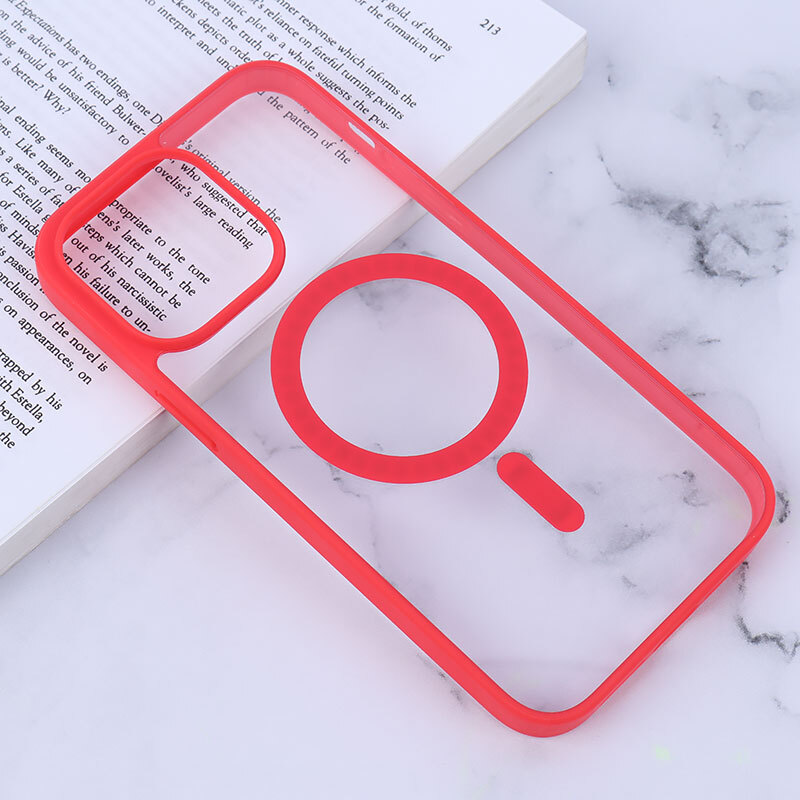 قاب PC شفاف دور رنگی مگ سیف iPhone 14 Pro Max