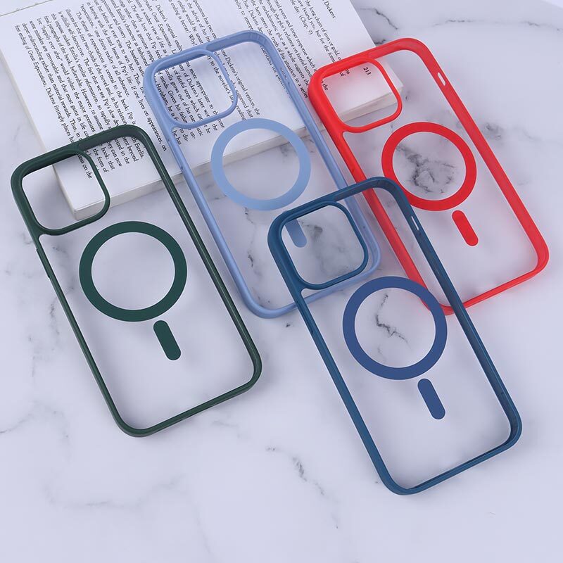 قاب PC شفاف دور رنگی مگ سیف iPhone 14 Pro Max