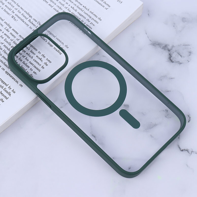 قاب PC شفاف دور رنگی مگ سیف iPhone 14 Pro Max