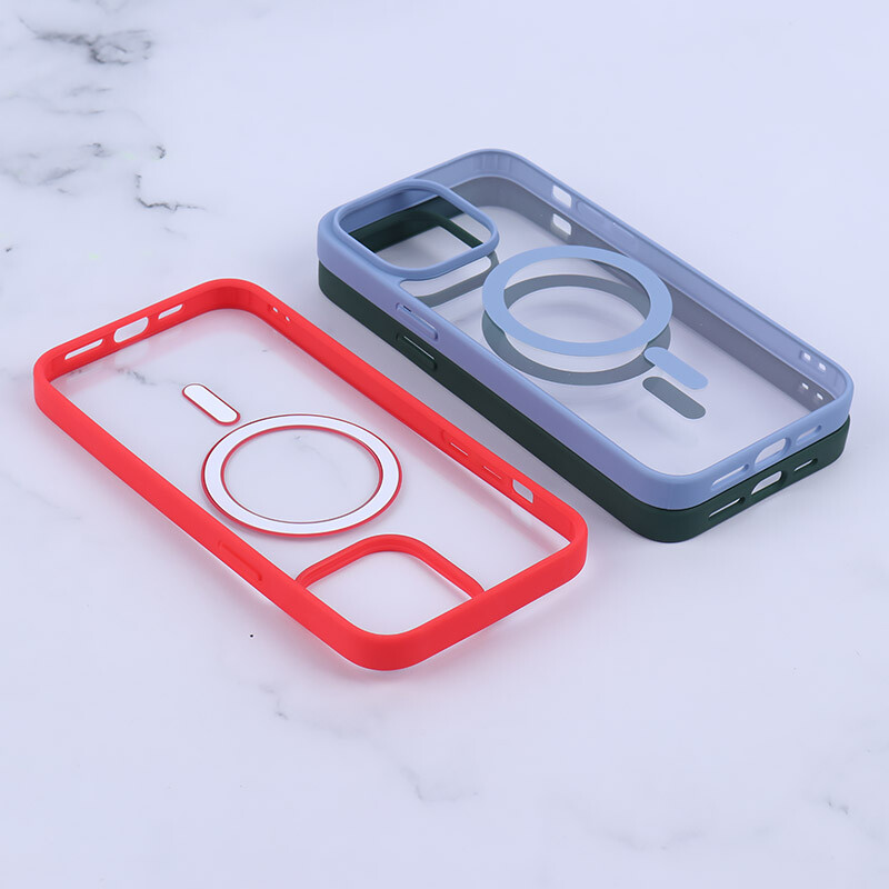 قاب PC شفاف دور رنگی مگ سیف iPhone 14 Pro Max