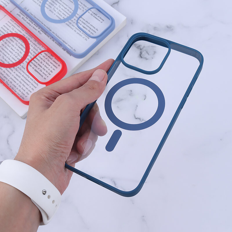 قاب PC شفاف دور رنگی مگ سیف iPhone 14 Pro Max