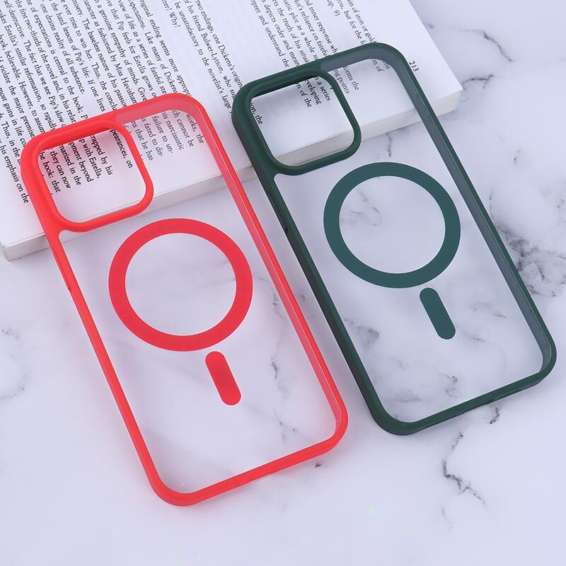 قاب PC شفاف دور رنگی مگ سیف iPhone 15 Pro Max