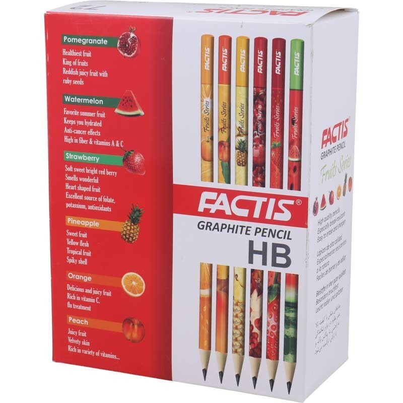 مداد مشکی فکتیس Factis Fruits Series بسته 72 عددی