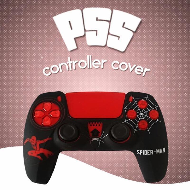 روکش دسته بازی PS5 طرح Spider Man زمینه مشکی سفید