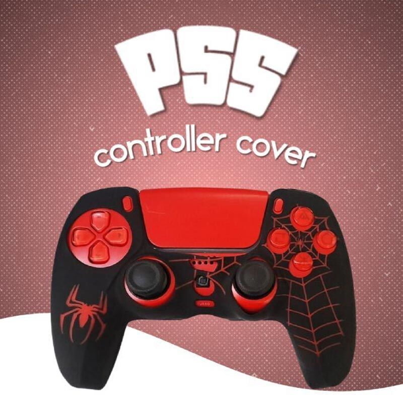 روکش دسته بازی PS5 طرح Spider Man زمینه مشکی قرمز کد 3