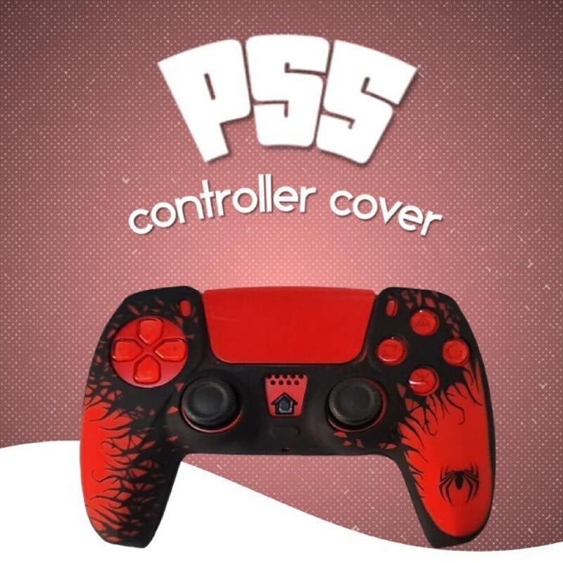 روکش دسته بازی PS5 طرح Spider Man زمینه مشکی قرمز