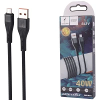 کابل میکرو یو اس بی فست شارژ 40 وات اسکای دلفین S43V طول 1 متر