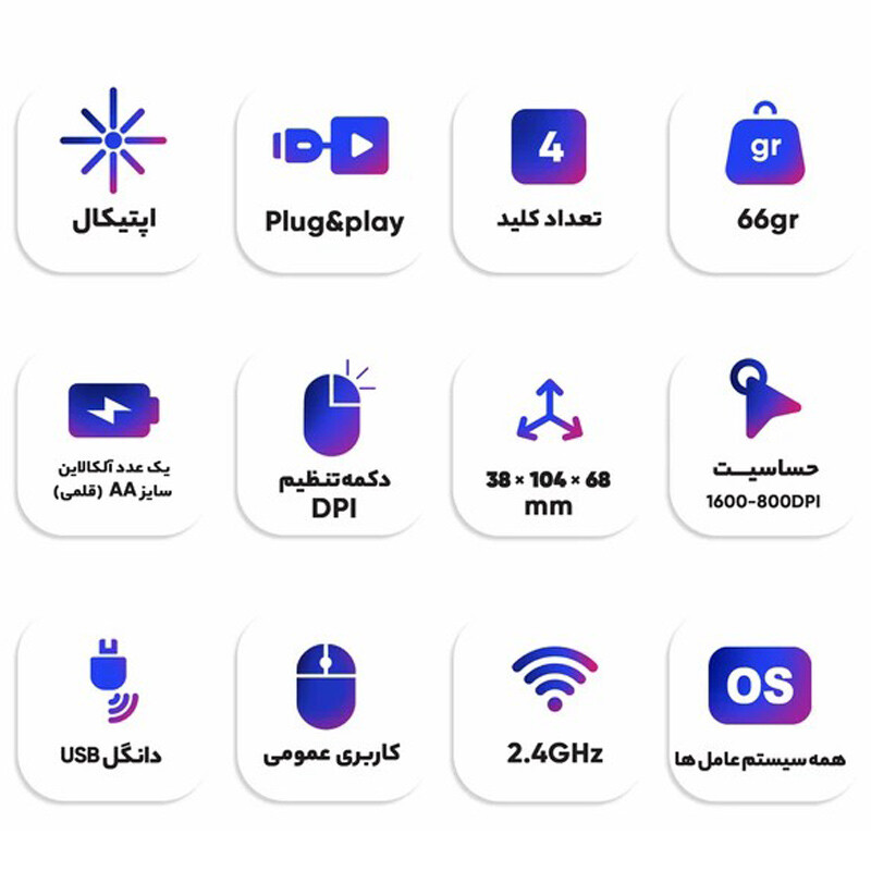 موس بی سیم مافی M3AG