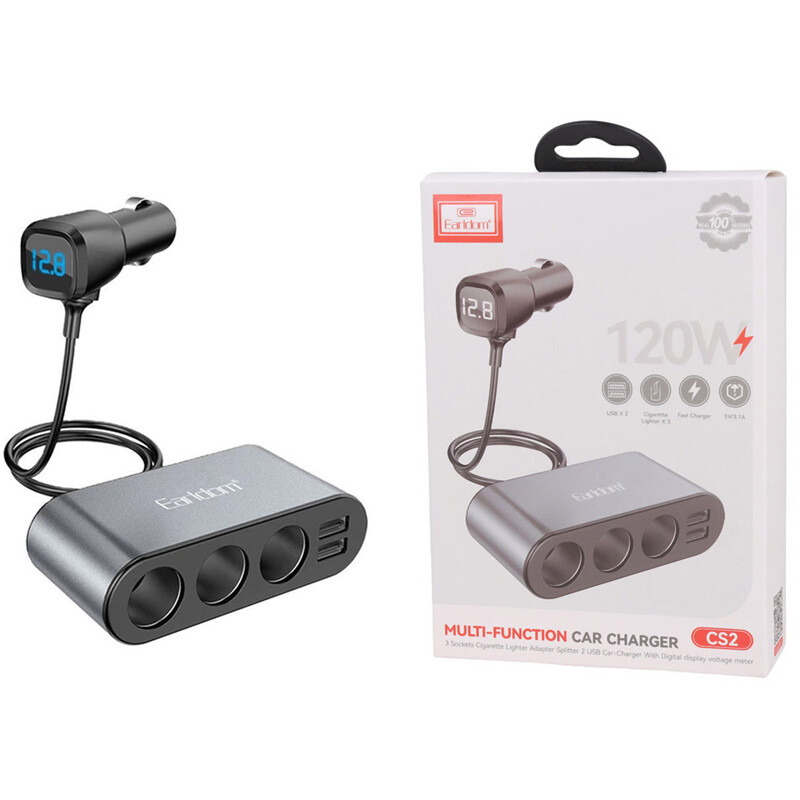 شارژر فندکی فست شارژ Earldom ET-CS2 PD 12A 120W