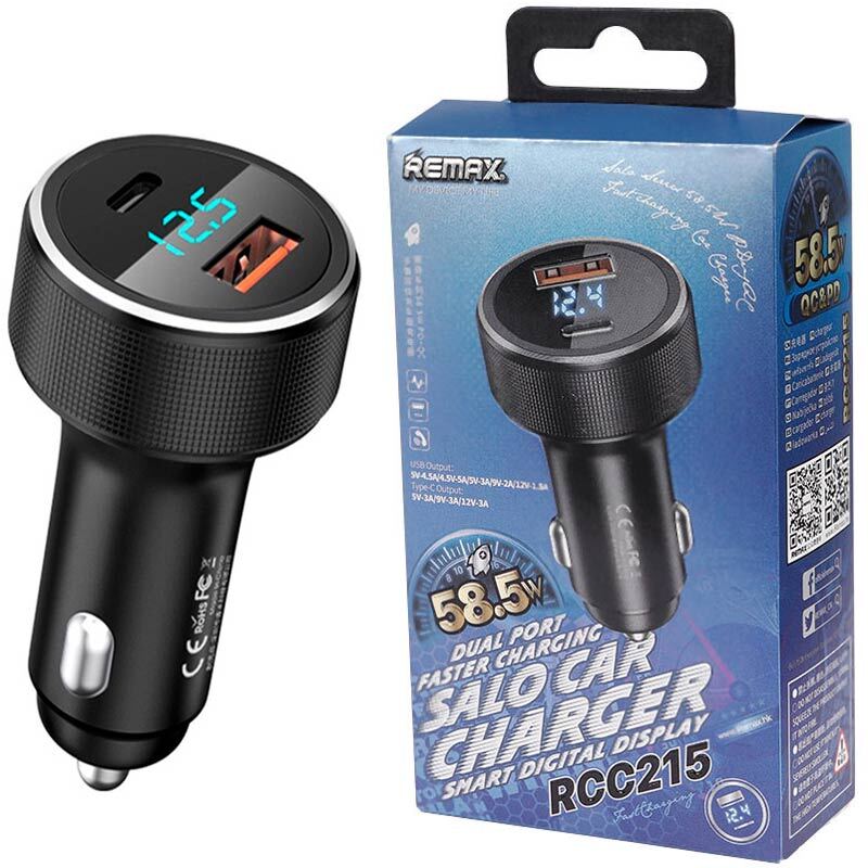 شارژر فندکی فست شارژ Remax RCC215 QC PD 5A 58.5W