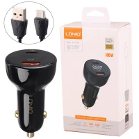 شارژر فندکی فست شارژ Ldnio C101 10A QC3.0 PD 100W + کابل تایپ سی