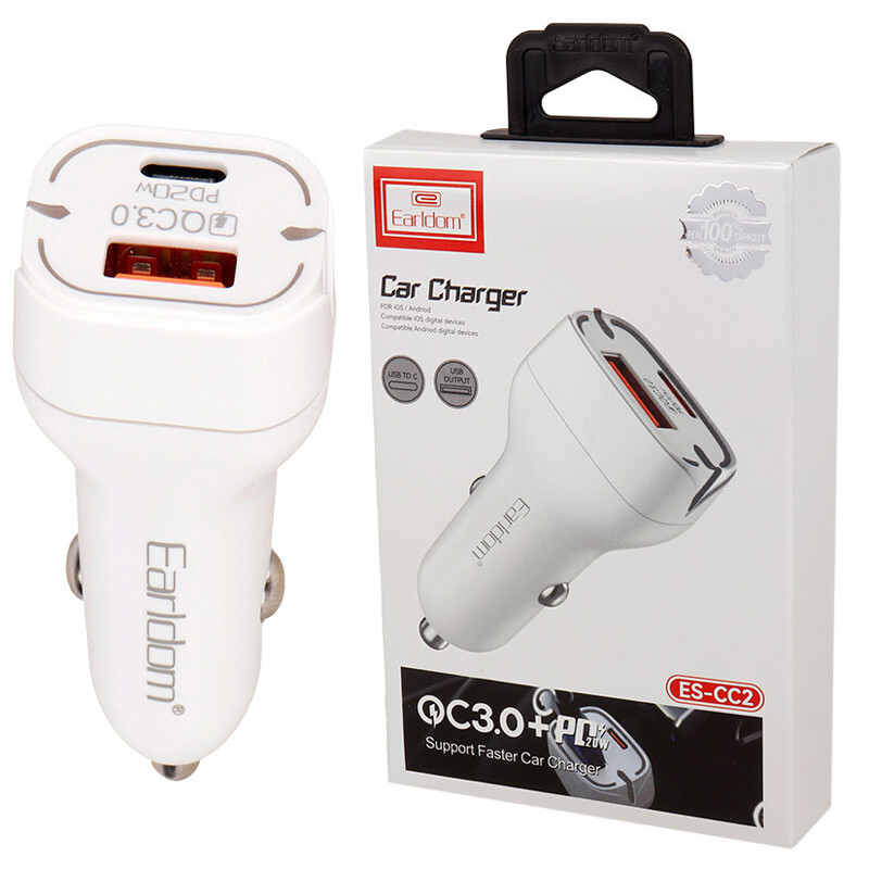 شارژر فندکی فست شارژ Earldom ES-CC2 QC3.0 PD 3A 20W