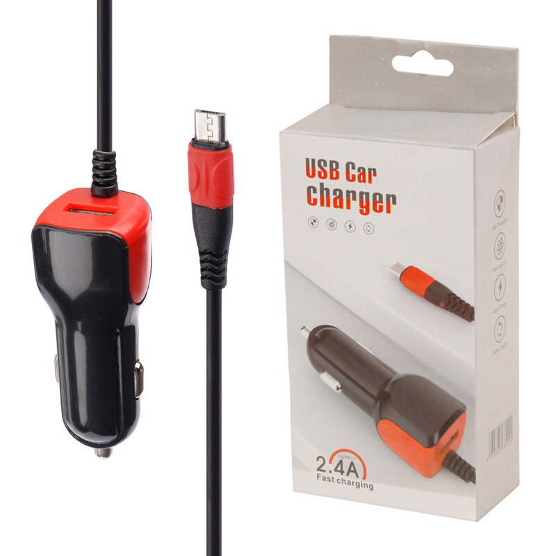 شارژر فندکی فست شارژ سیم وصل میکرو یو اس بی USB CAR Charger