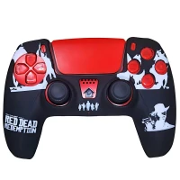 روکش دسته بازی PS5 طرح Red Dead Redemption زمینه مشکی سفید