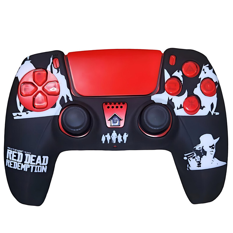 روکش دسته بازی PS5 طرح Red Dead Redemption زمینه مشکی سفید