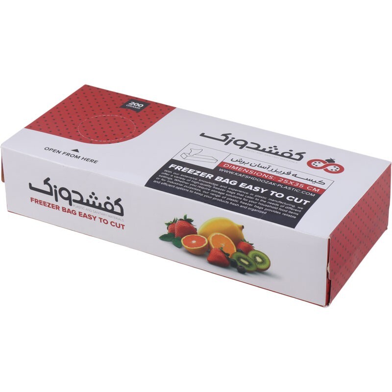 کیسه فریزر آسان مصرف کفشدوزک سایز 25*35 سانتی متر بسته 200 گرمی