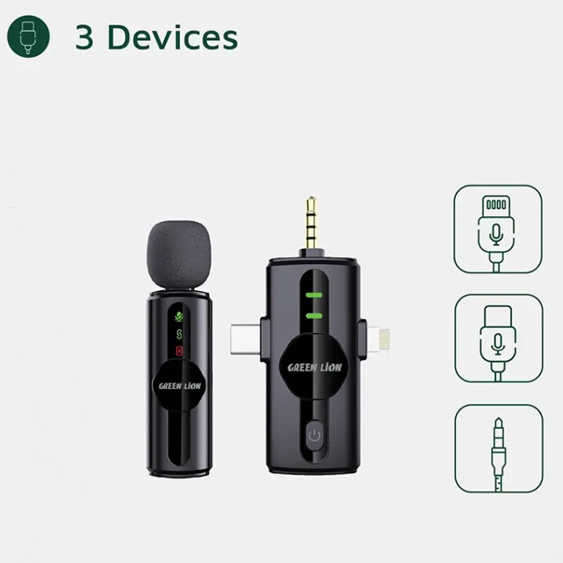 میکروفون یقه ای بی سیم Green Lion GM-79X