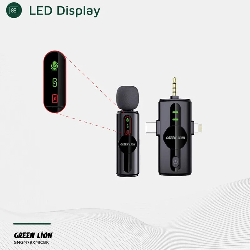 میکروفون یقه ای بی سیم Green Lion GM-79X