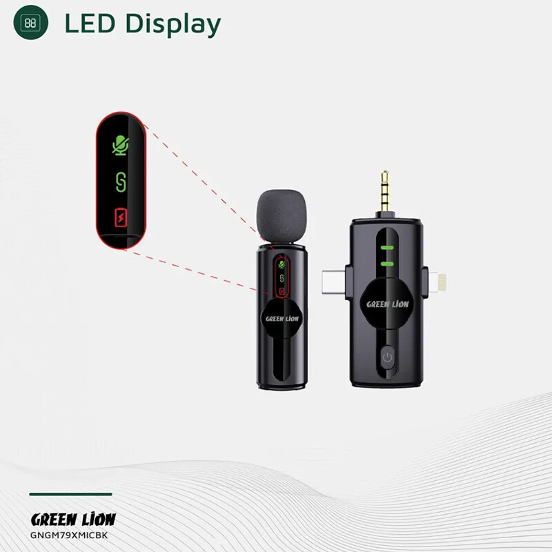 میکروفون یقه ای بی سیم Green Lion GM-79X