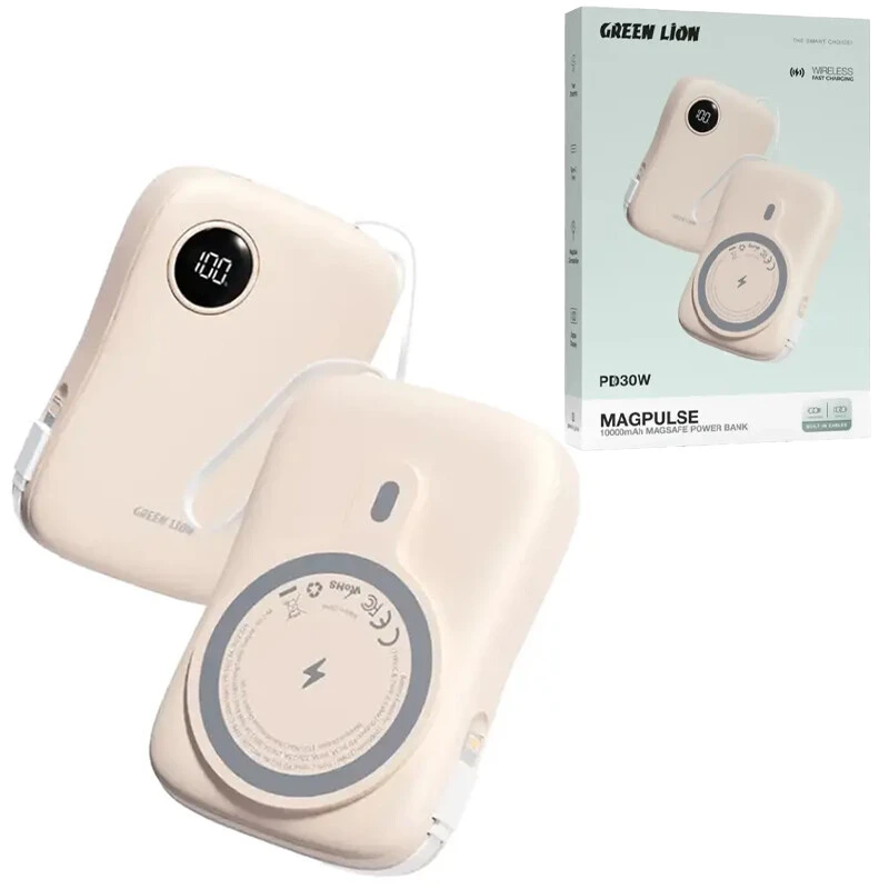 پاور بانک بی سیم فست شارژ گرین لاین MagPulse GL-PX18 PD 30W ظرفیت 10000 میلی آمپر ساعت