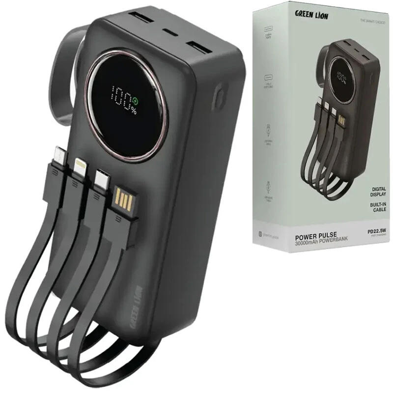 پاور بانک فست شارژ گرین لاین Power Pulse GL-PX13 PD QC3.0 22.5W ظرفیت 30000 میلی آمپر ساعت