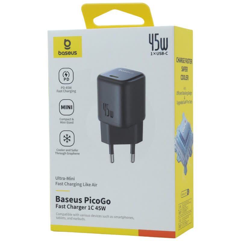 شارژر دیواری 45 وات باسئوس CCGAN45CE QC3.0 PD 3A